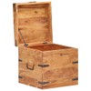 vidaXL Solid Acacia Wood Chest - Functional Lockable Storage Box