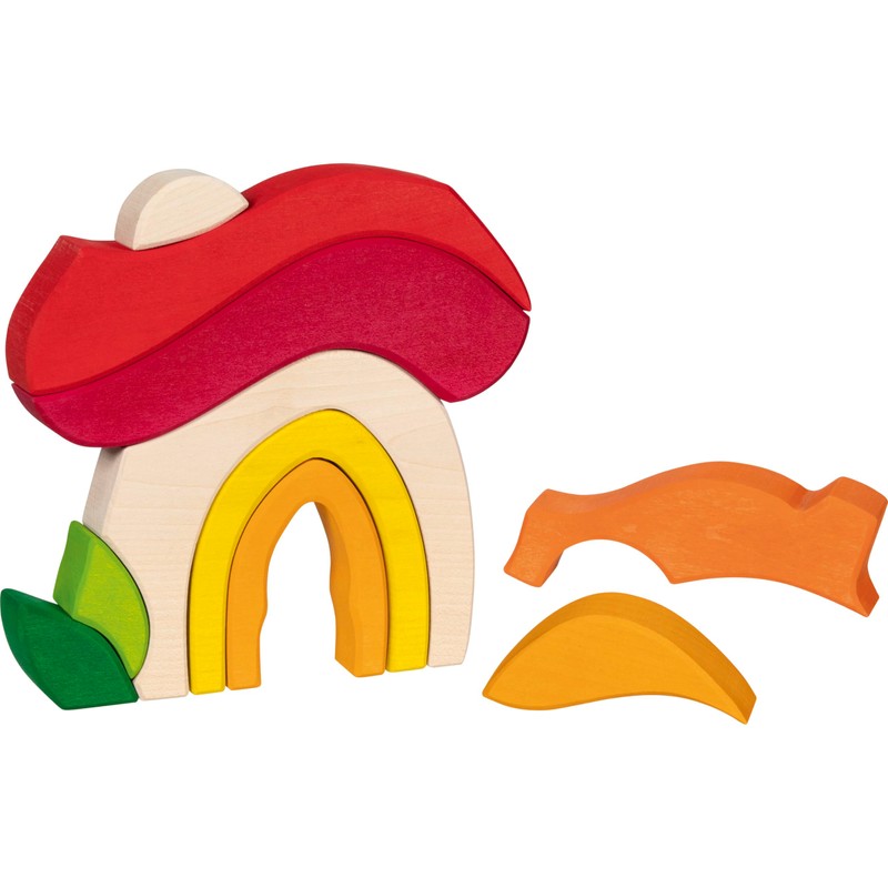 goki Evolution 58359 Mushroom House Made of High-Quality Maple Wood
