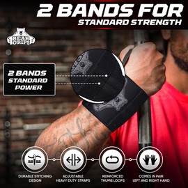 Bear Grips Wrist Wraps for Weightlifting | Weight Lifting Wrist Straps for Weightlifting | Extra Strength Gym Wrist Wraps | Two Wrist Wrap Per Pack | 12” & 18” | Lifting Wrist Wraps for Men & Women
