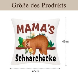 QZOSZ Gifts for Mum for Birthday Mother's Day, Best Mum Gift Cushion Cover 45 x 45 cm with Sayings Mama's Snoring Corner Funny Birthday Gift for Mum, Mother's Day Gifts for Mum
