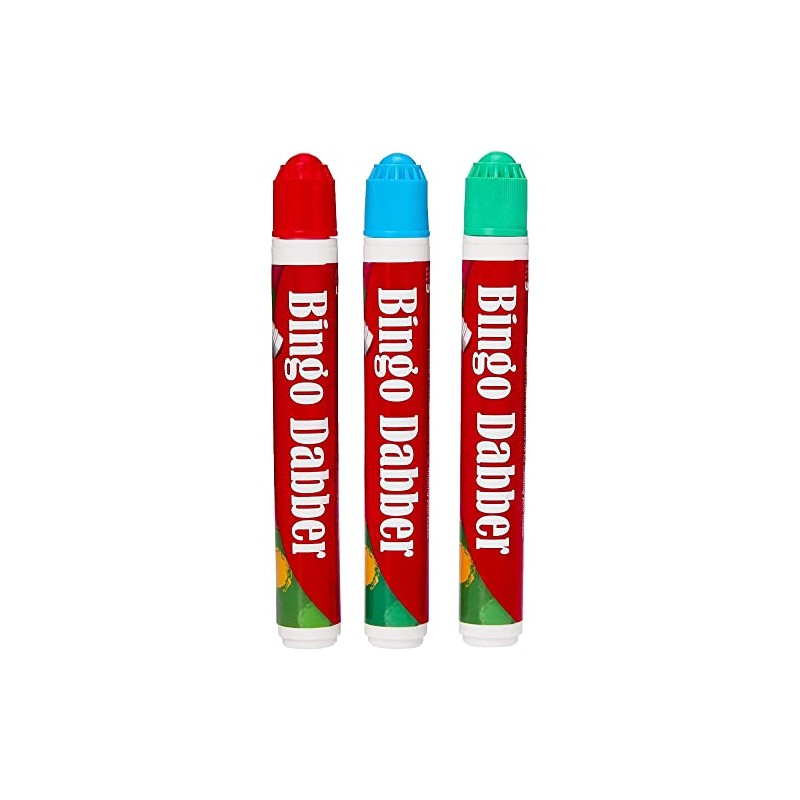 Pack of 3 Novelty Bingo Dabbers Marker Pens Assorted Colours