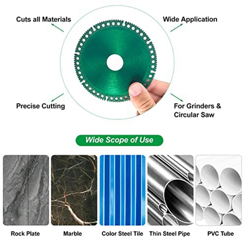 Comphic 6PCS Composite Multifunctional Grinder Blades, Indestructible Disc for Rock
