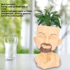 Face Planter Pot with Drainage Hole Man Face Flower Pot