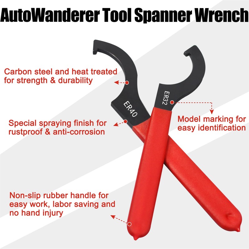 AutoWanderer Tool Universal Spanner Wrench Set 6Pcs Steel Adjustable Shock
