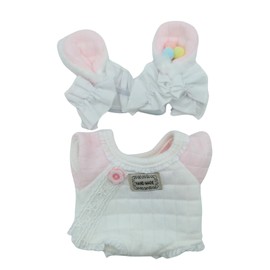 COZENTA Plush Doll Clothes Sewn Clothes Rabbit Ears Hair Band Romper Cute (3.9 inches (10 cm) Pink