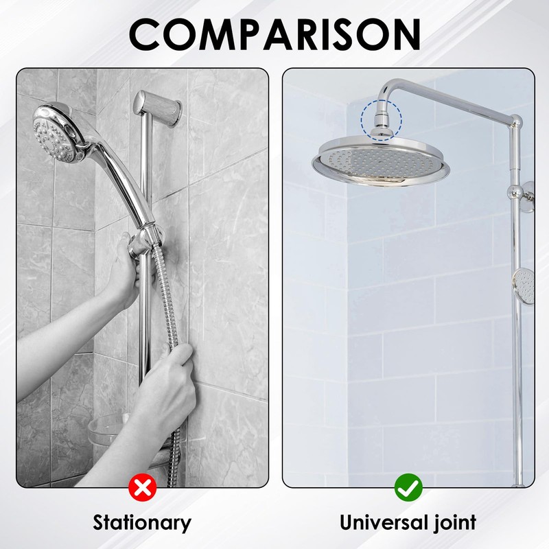 Shower Connector Ball, G1/2 Universal Shower Head Connector Rotatable Adapter