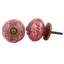IndianShelf 12 Pieces Pink Ceramic Floral Luxury Drawer Knobs for Kitchen Cabinet Hardware Door Pulls Decorative Dresser