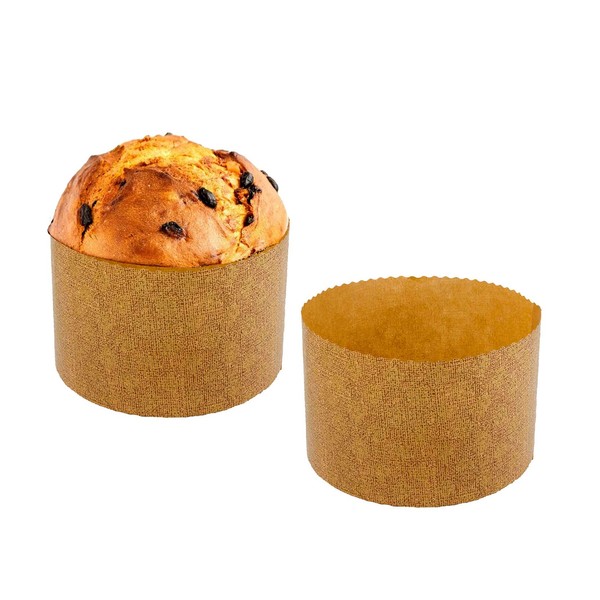 Pastry Chef's Boutique Thin Panettone Paper Pan Mold - Large 1 Kg - 6-5/8" x 4-5/16" - Pack of 6