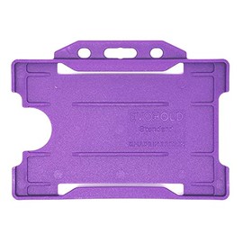 Identity-Plus: Purple Rigid Open Faced Landscape ID Card Badge Pass Holder (50)