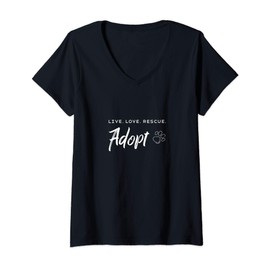 Womens Adopt - Live. Love. Rescue V-Neck T-Shirt