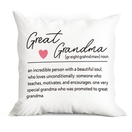 huester Great Grandma Gifts Pillow Covers 18x18, Gifts for Great Grandma, Great Grandmother Gifts, Great Grandma Grandmother Christmas Mother’s Day Pillow Cases Decorative Throw Pillows Cover