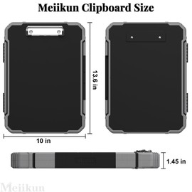 Meiikun Clipboard with Storage, Internal Pen Pouch, 8.5x11 Clipboards Black