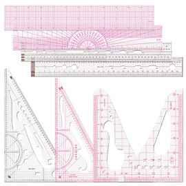 8Pcs Sewing Quilting Rulers, Acrylic Anti-Slip Metric Ruler, DIY Fabric Cutting Tools, Sewing Supplies