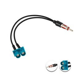 Vecys Dual Fakra Z Cable Dual Fakra Z Male to DIN Plug Adapter Cable 12 Inch / 30 cm Fakra DIN Plug Pigtail Fakra Cable RG174 for FM/AM Radio Antenna
