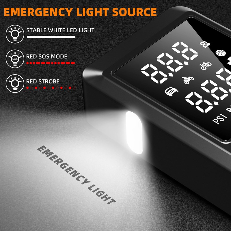 Portable Car Battery Jump Starter with Air Compressor, 4000A 12V