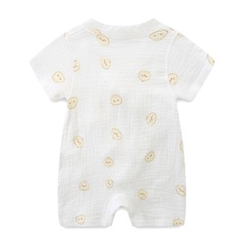 Koreanmade Baby Kimono Robe Romper with Traditional Korean Design Prints 100% Cotton (Dumplings, 3-6 months)