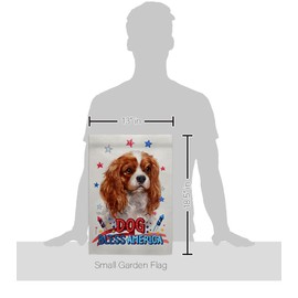 Breeze Decor Patriotic Charles Spaniel Garden Flag Set Wall Hanger Dog Puppy Spoiled Paw Canine Fur Pet Nature Farm Animal Creature House Banner Small Yard Gift Double-Sided, Made in USA