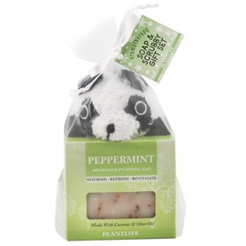 Plantlife Panda Bear Ramie with a Peppermint Soap Set - Moisturizing and Soothing Soap for Your Skin - Hand Crafted Using Plant-Based Ingredients - Made in California 4oz Bar