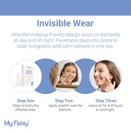 My Flexy Pimple Patches - Hydrocolloid Acne Patches with Salicylic Acid (36 Acne Dots, 2 sizes), Pimple Patches for Face, Invisible Zit Stickers. Thin, Clear Hydrocolloid Patch; Blemish Protection.