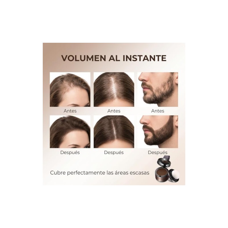 Hairline Sombra en Polvo para Cabello, Negro Marrón