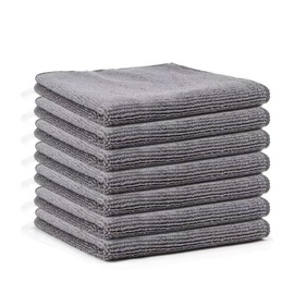 Microfiber Kitchen Towels, Dish Cloths for Washing Dishes, Kitchen washcloths, Soft, Super Absorbent and Lint Free Dish Towels - 10 Pack - 30cmx30cm (Grey)