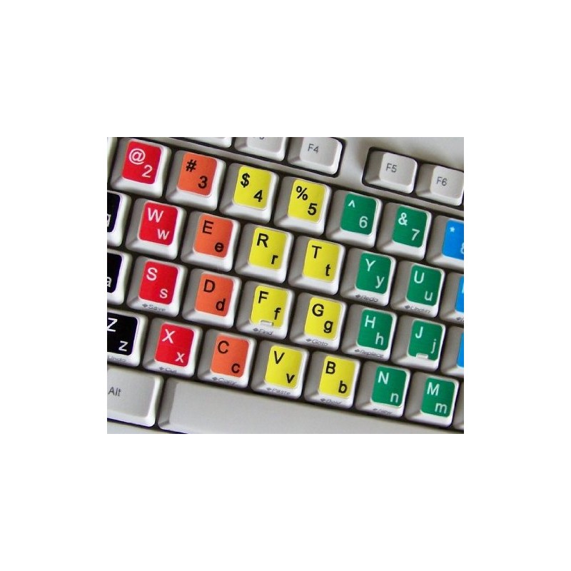 LEARNING ENGLISH COLORED STICKER FOR KEYBOARD (LOWER & UPPER CASE)