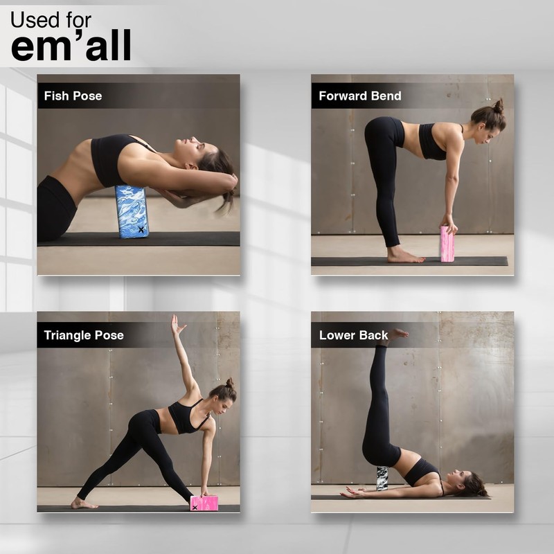 Xn8 Sports Yoga Block Set, Non-Slip Brick for Pilates Flexibility