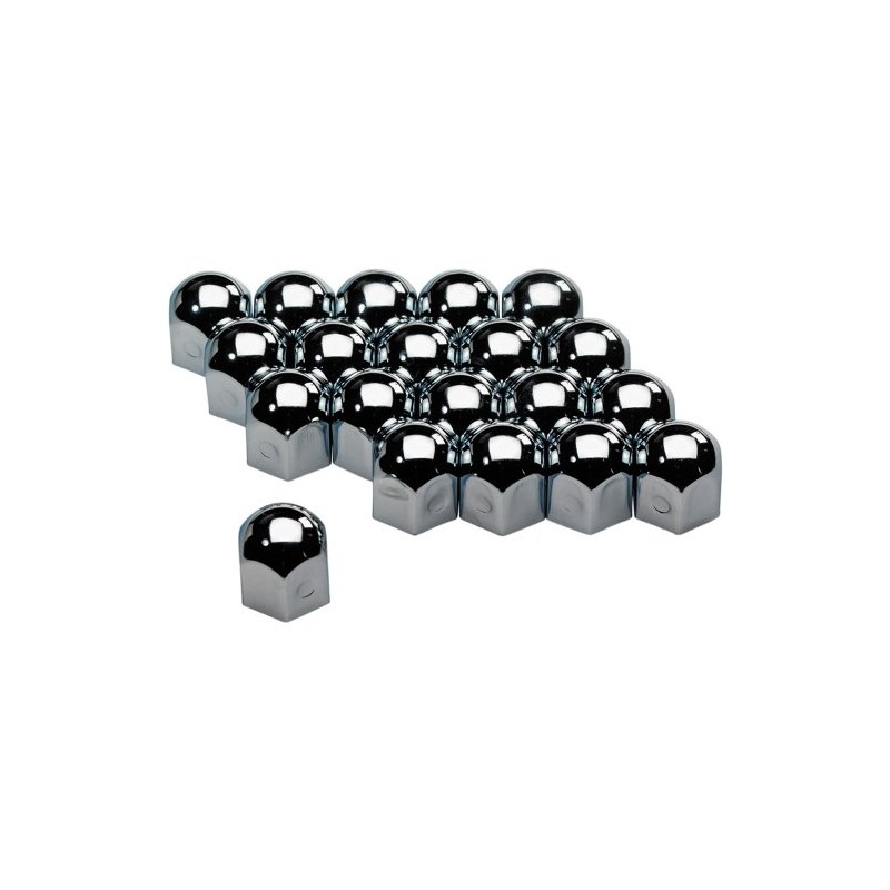 AUTO-STYLE Set universal wheel nut/bolt covers - Chrome Steel -
