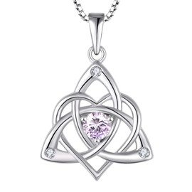 STARCHENIE Celtic Knot Necklace for Women 925 Sterling Silver Trinity Love Knot Pendant Created Alexandrite Jewelry