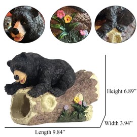 Outdoor Statue for Downspout Extension, Curious Bear Shape Downspout Diverter Garden Decorative, Whimsical Full Color Downspout Gutter Extender for Yard, Lawn, Patio, Fittting Downspout up to 3”x2.5”