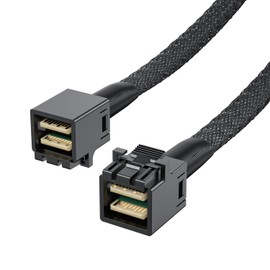 10Gtek Internal Mini SAS HD SFF-8643 Cable, With Sideband, 0.3 Meters, Foldable, Flexible