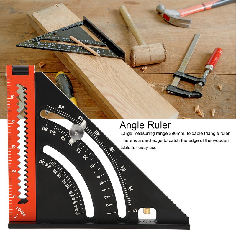 Triangle Angle Ruler Woodworking Folding Aluminum Alloy Measuring Tools 0