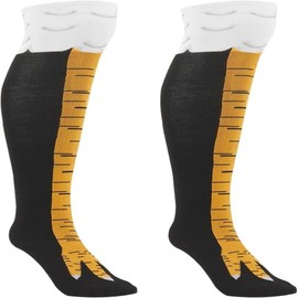 4 pairs Novelty Funny Crazy Chicken Leg Socks Feet Over The Knee 21.65" Thigh stockings,Funny Gifts For Party Novelty Socks For Man&Women - number: 1
