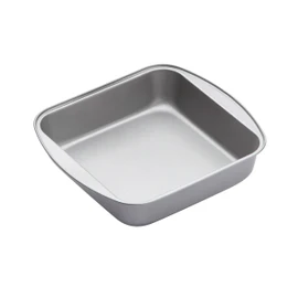 KitchenCraft Square Baking Pan / Roasting Tin with Non Stick Coating, 20 x 20 x 5 cm, Silver