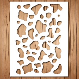 Cow Print Stencil | Reusable Camo Animal Print Cow Stencils for Painting on Wood, Glass, Wall, Rock, Fabric, Walls, Canvas, Glassware | Cow Stencil Template (8.5"x 11")