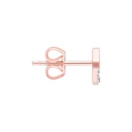 Ivy Gems Rose Gold Plated Sterling Silver 100 Cut Cubiz Zirconia Petite Moon Stud Earrings