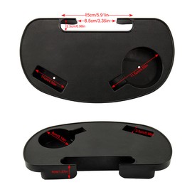 Ledeak Pack of 2 Lounge Chair Side Tray, Oval Zero Gravity Large Utility Clip On Side Recliner Snack Table with Cup Holder and Mobile Device Slot, for Sun Beach Lounger Camping Patio Chairs