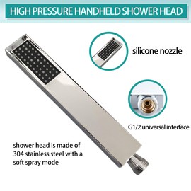 jeriussg 12" Rain Shower Heads with Handheld Spray Combo, All Metal Double Shower Head with 13 Inch Extension Arm for Couple, 2 Person Waterfall Showerhead with 79" Shower Hose, Chrome