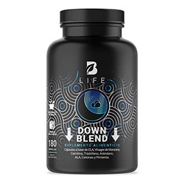Down Blend de 180 Cápsulas. Ingredientes naturales: CLA, Vinagre de Manzana, Carnitina, Triptófano, Ácido Alfa Lipoico y Cetonas de Frambuesa. Down Bl