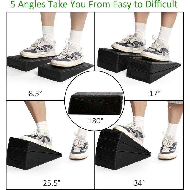 Slant Board 3pcs Squat Wedge Calf Stretcher Incline Board, 5