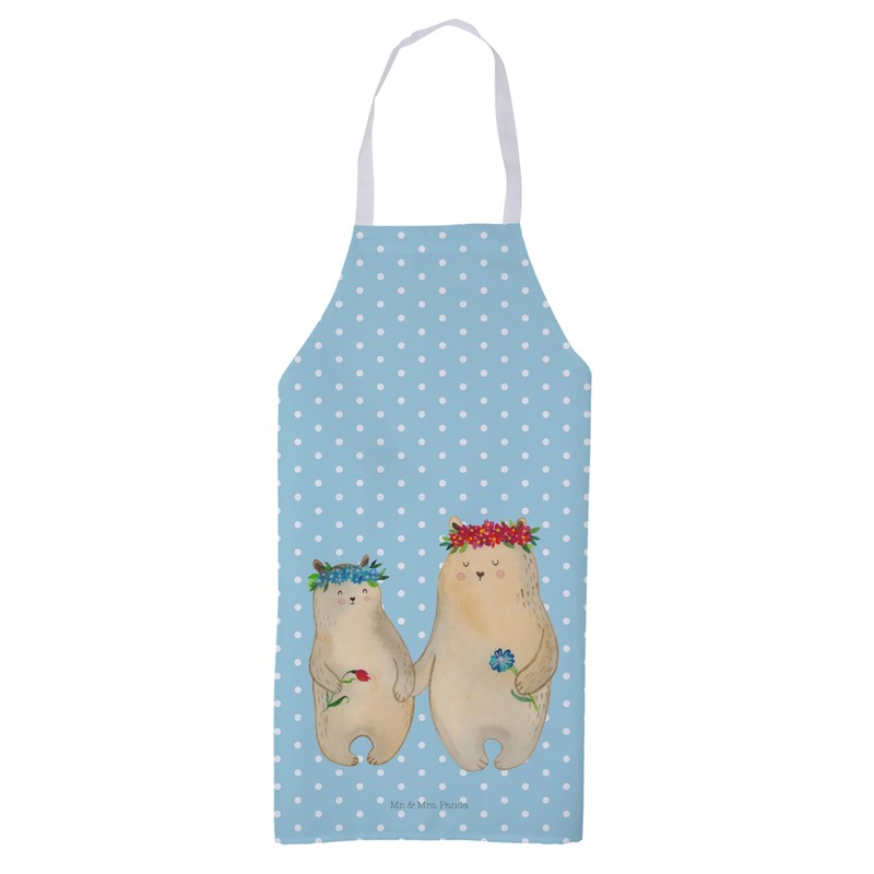 Mr. & Mrs. Panda Home Bears with Flower Wreath, turquoise