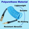 Keepro Polyurethane Recoil Air Hose, 1/4 Inch ID By 10