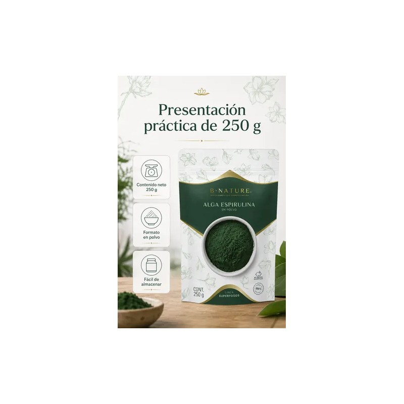 Alga Espirulina En Polvo B Nature 250 G Natural