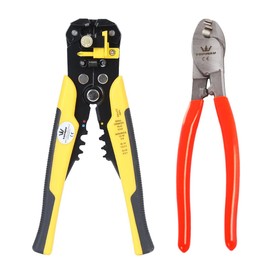 TOPWAY Wire Stripper and Cable Cutter Kit, 3-in-1 Multifunctional Automatic 10-24 AWG (0.2~6.0mm²) 8 Inch Self-Adjusting Electrician Cable Wire Terminals Cutting Plier Crimping Tool 416505