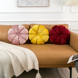 HWOUGINY Flower Pillow Aesthetic Decorative Throw Pillows Flower-Shaped Floor Pillow Flower Cushion for Couch Bedroom Home Decor Girls Kids (Pink, 15.7”)