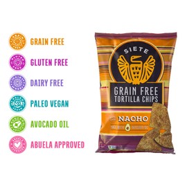Siete Nacho Grain Free Tortilla Chips, 5 oz bags, 2-Pack