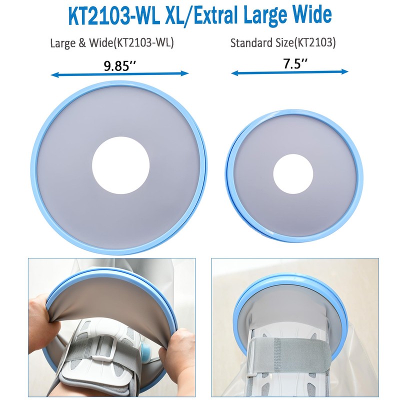 Waterproof Leg Cast Covers for Shower Extra Large Wide, KT2103-WL