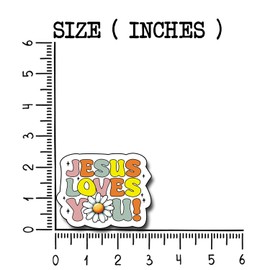 (3Pcs) Jesus Loves You Sticker, Sticker Gifts Decorate Books, Laptops, Water Bottles Kindles Stickers, Phones Tumbler Sticker - Waterproof Vinyl 3" Inch