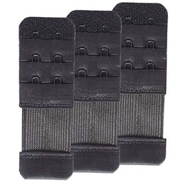 SAMGU Bra Extender 2 Hooks Bra Extender 2 Hook Extension Bra Extender Elastic Strap Comfortable, 3 Pack Black 2 Hooks 1/2"