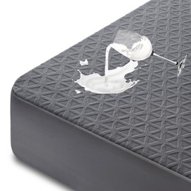 Premium Waterproof Mattress Protector Twin Size, Breathable Bed Cover 3D Air Fabric Cooling Mattress Pad Cover Smooth Soft Noiseless Washable, 8''-21'' Deep Pocket (Gray)